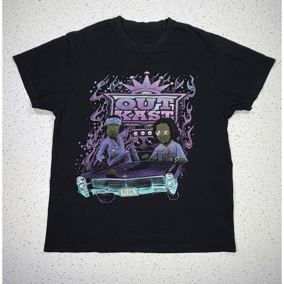 Outkast Other - Outkast ATLiens Graphic Print Black T-Shirt Crew Neck Short Sleeve youth Size L